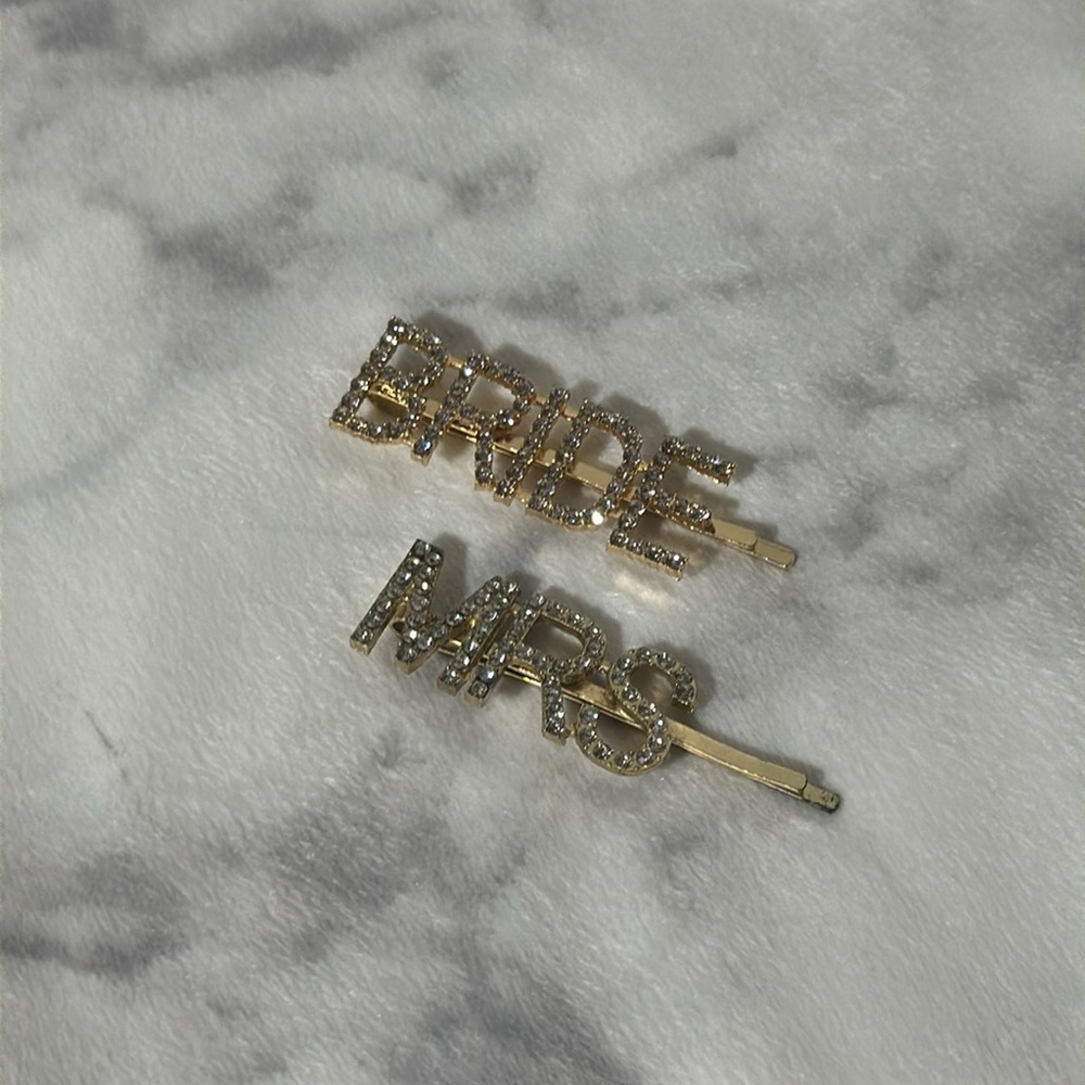 Bride & Mrs Rhinestone Hair Clips